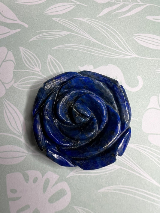 Lapis Lazuli Rose Carving