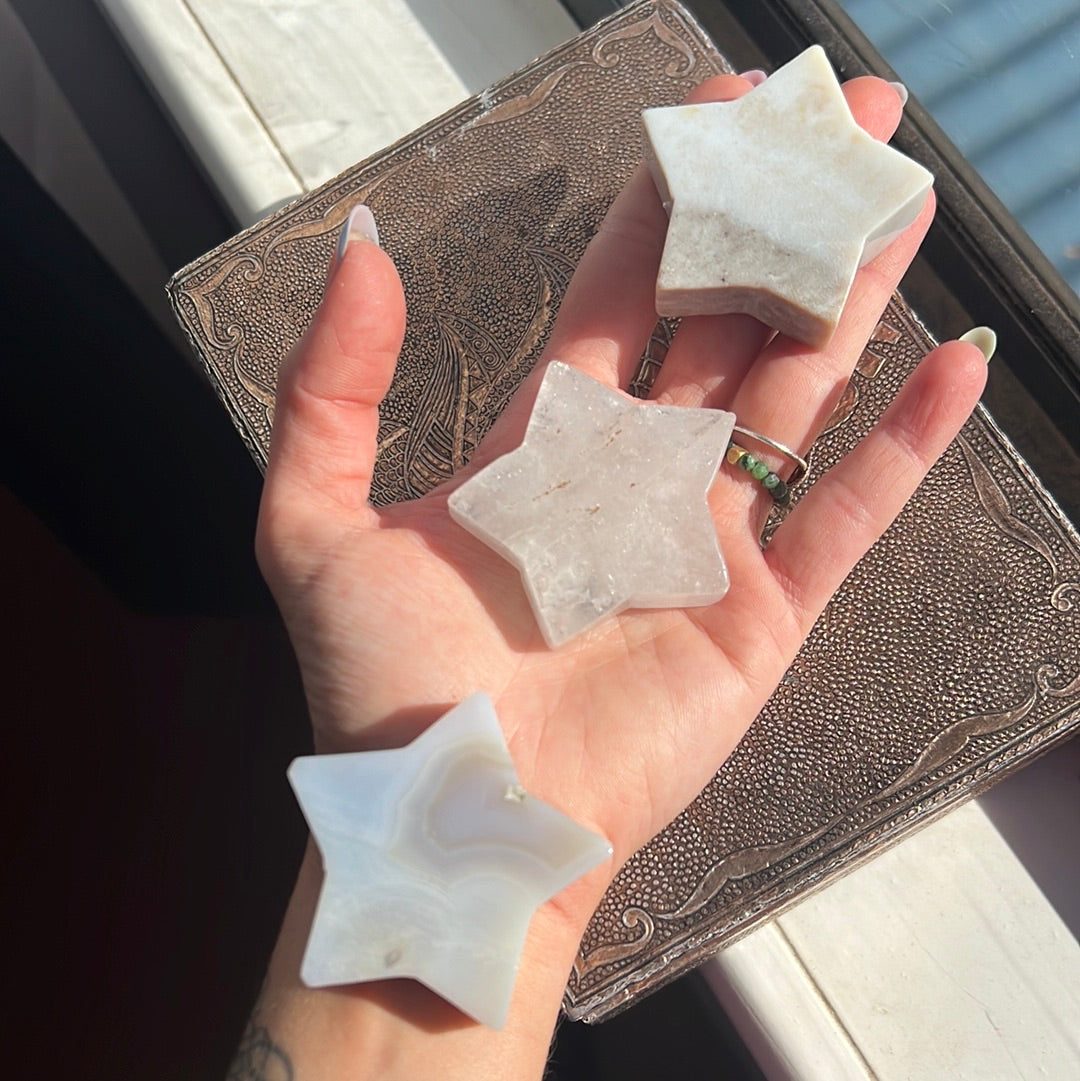 Crystal Star Palm Stone