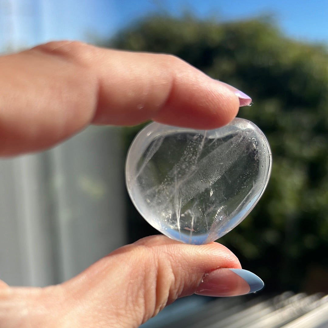 Crystal Heart Palm Stone