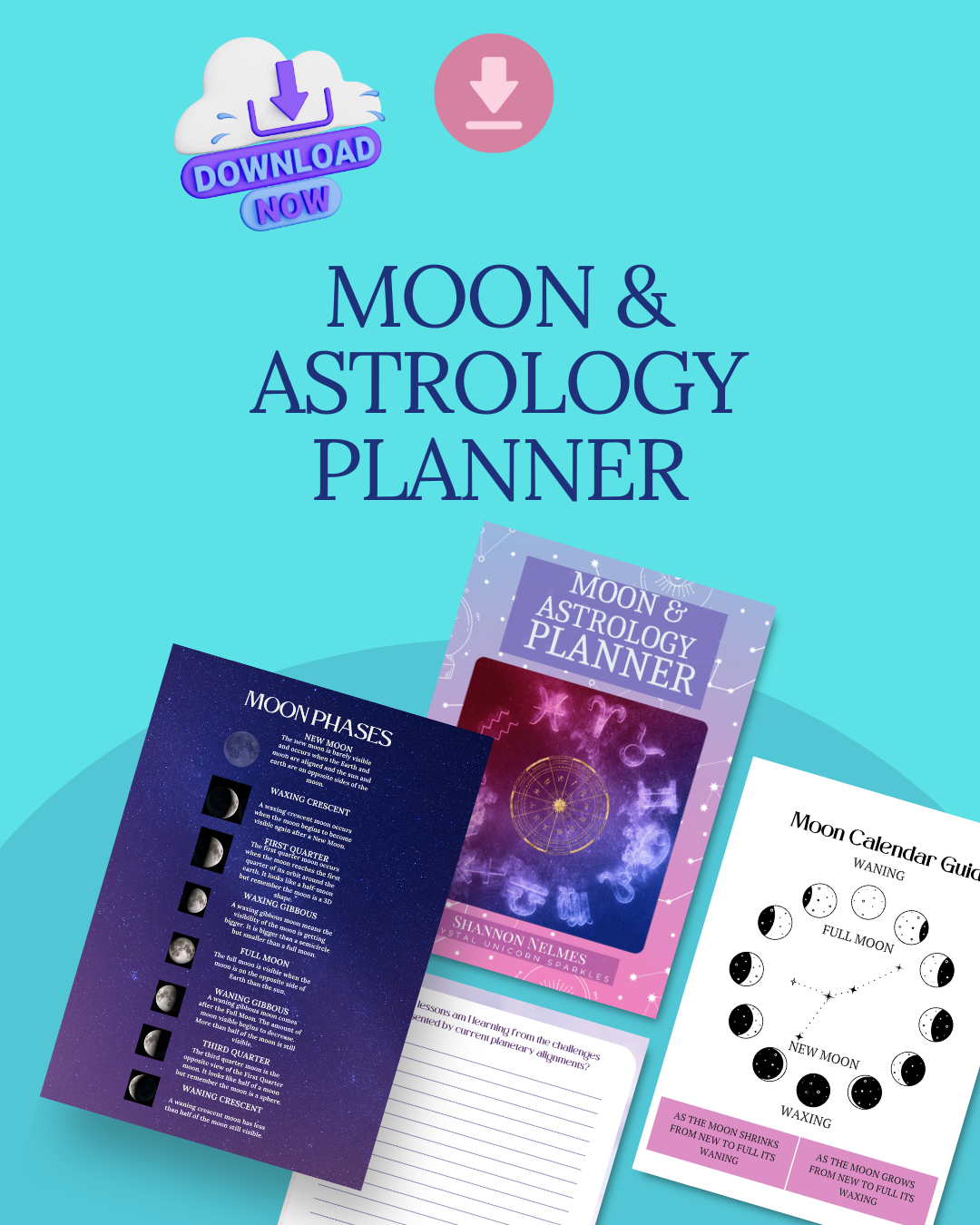 2025 Moon Astrology Planner Digital Printable