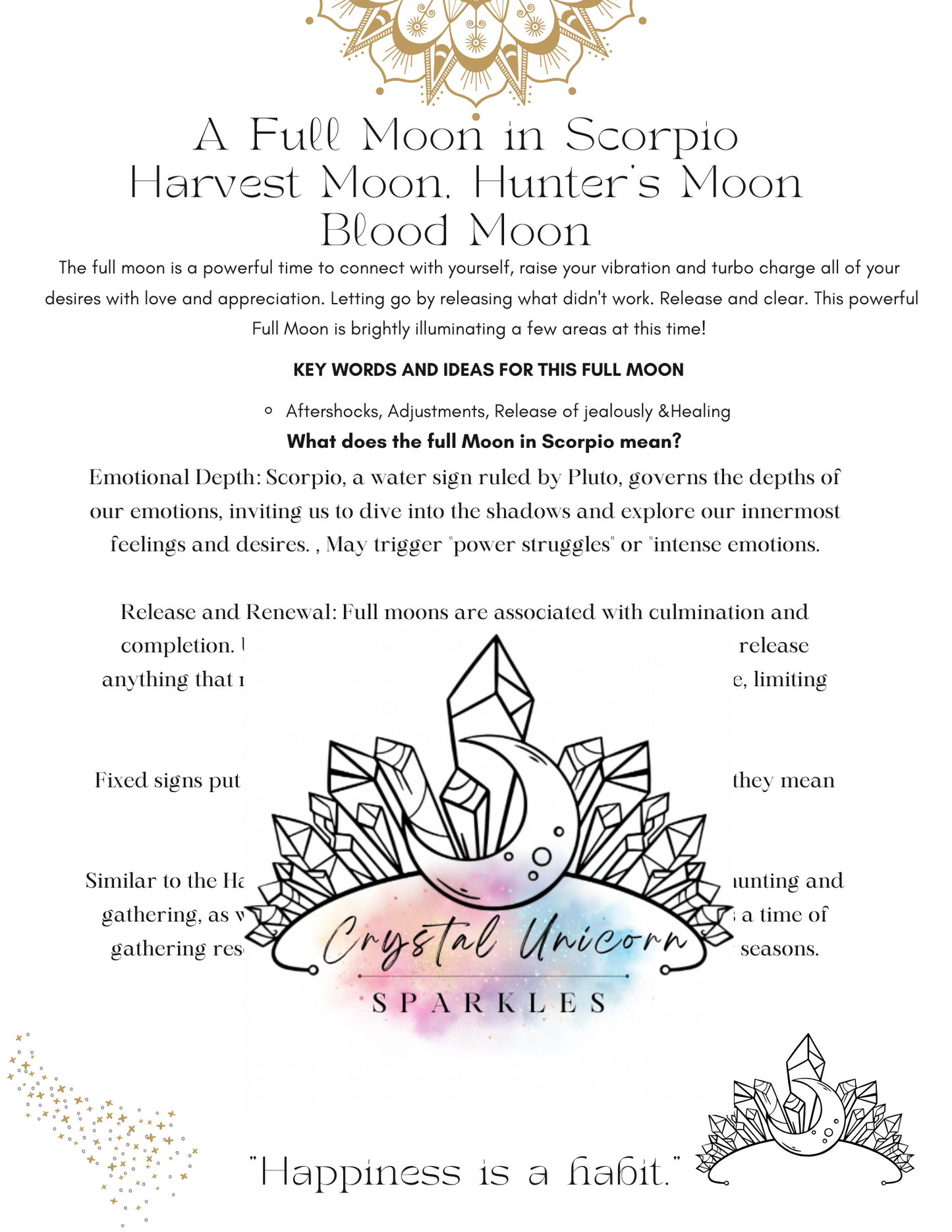 A Full Moon in Scorpio Blood Moon Digital / Printable Work Book