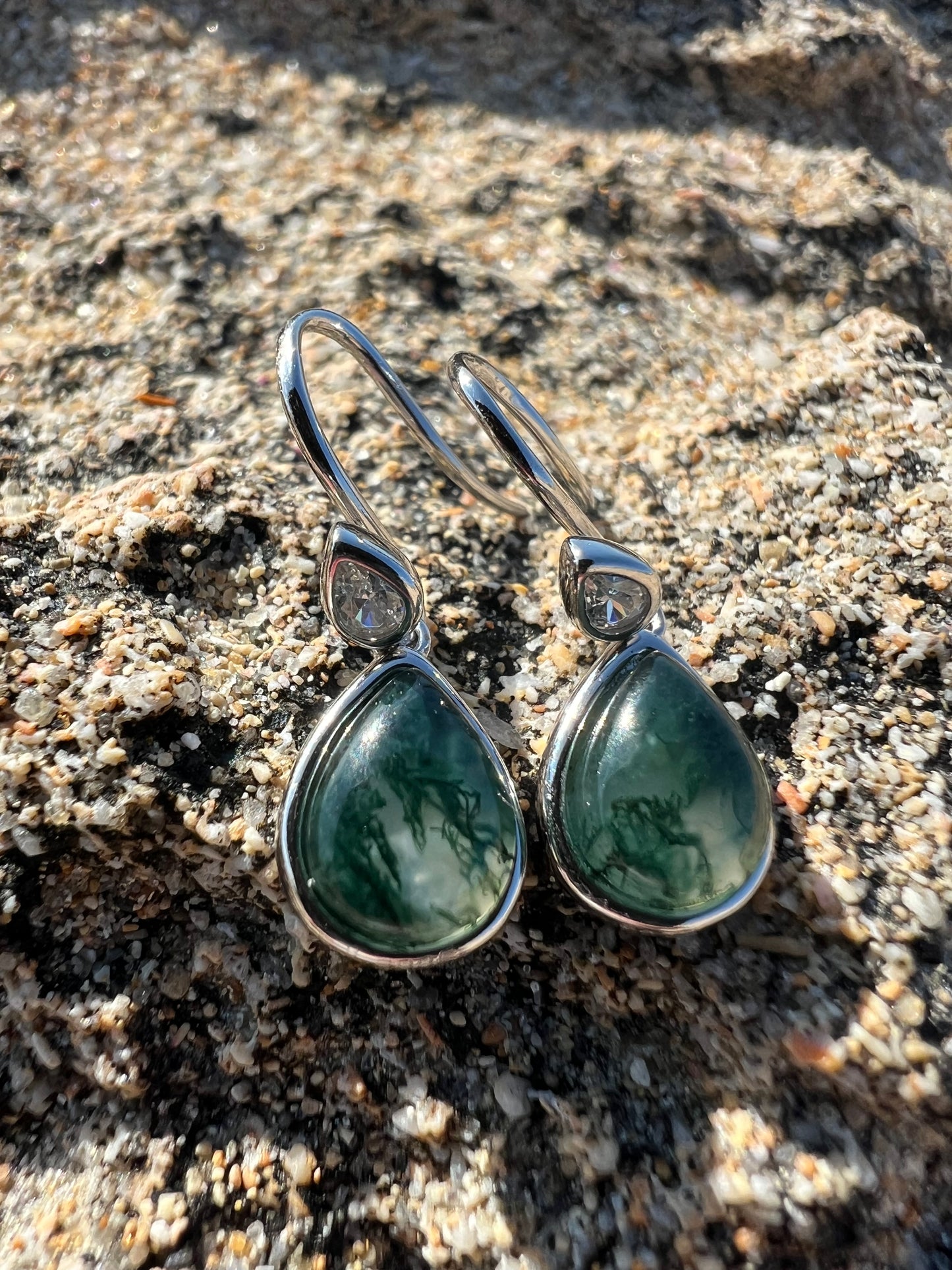 Healing Moss Agate S925 Sterling Silver Set