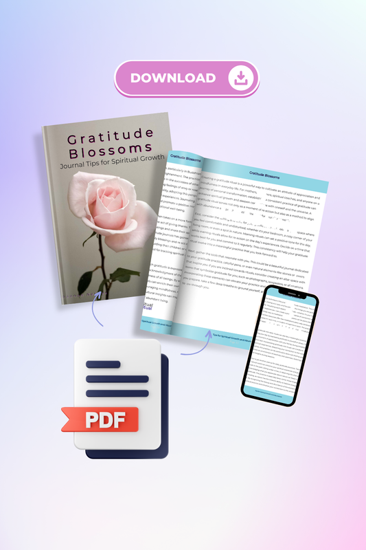 Gratitude Blossoms: Journal Tips for Spiritual Growth E-Book Instant Download  🌸