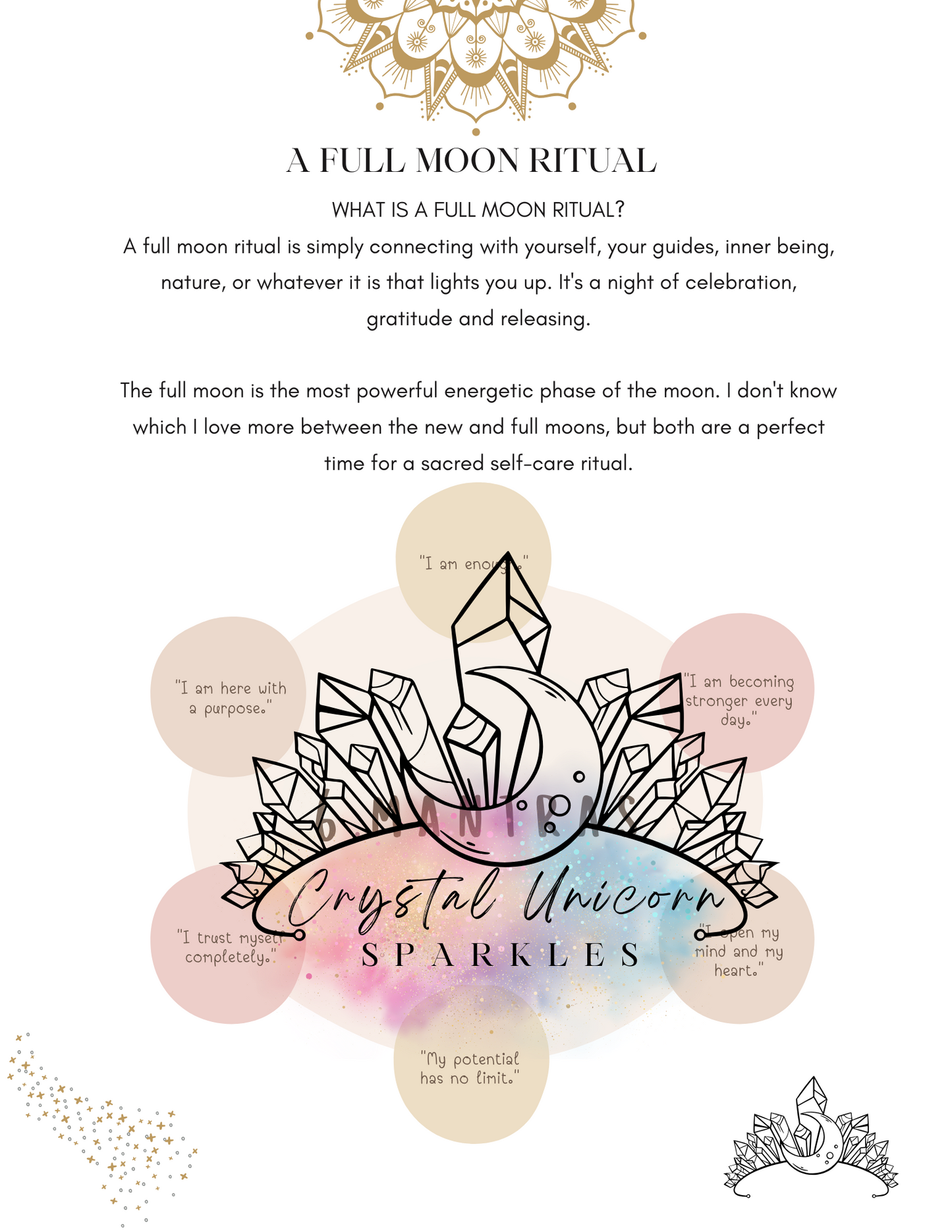 Full Moon in Sagittarius Frost Moon Digital / Printable Work Book