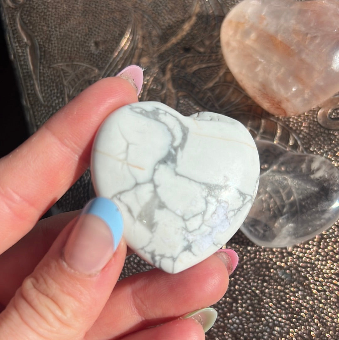 Crystal Heart Palm Stone