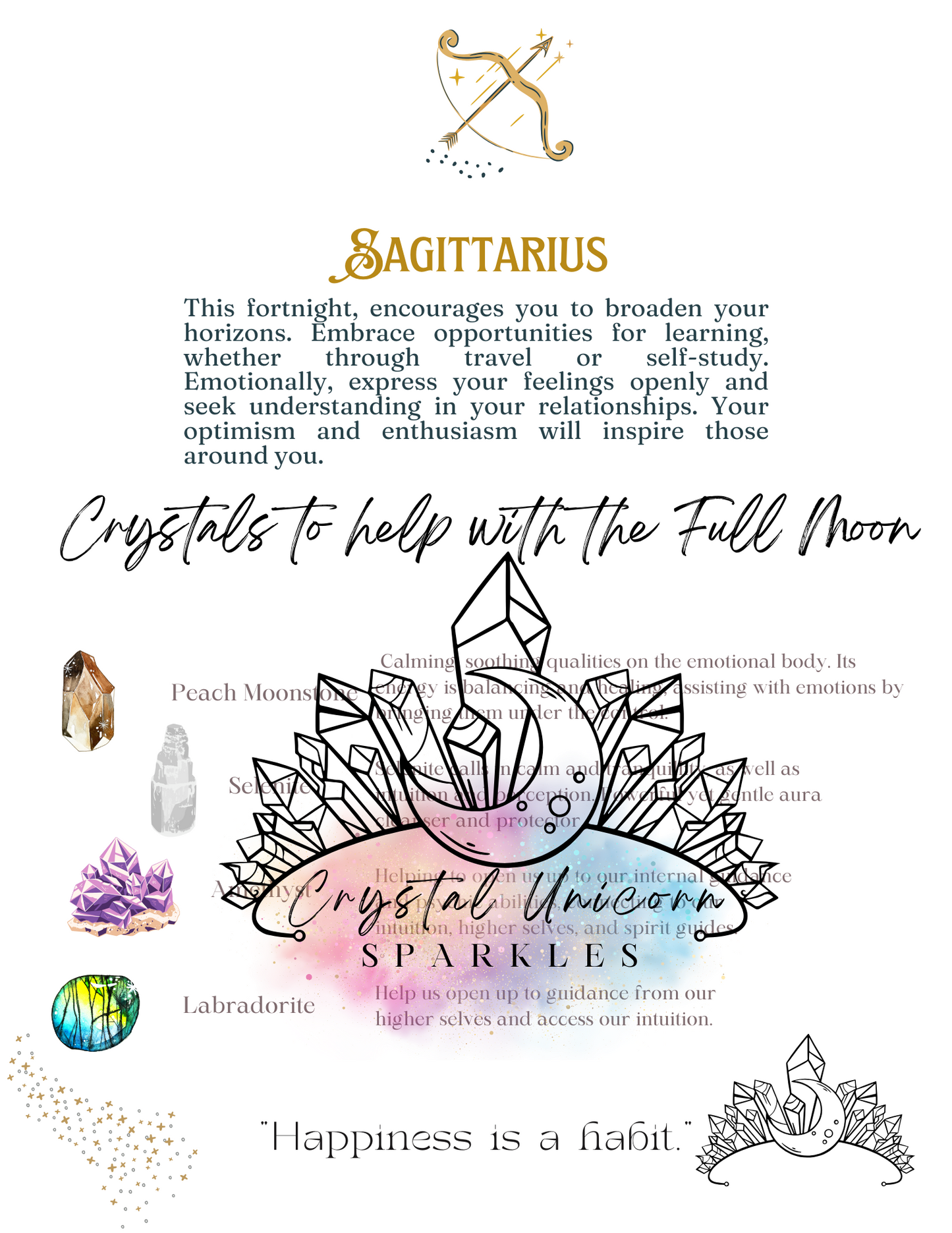 Full Moon in Sagittarius Frost Moon Digital / Printable Work Book