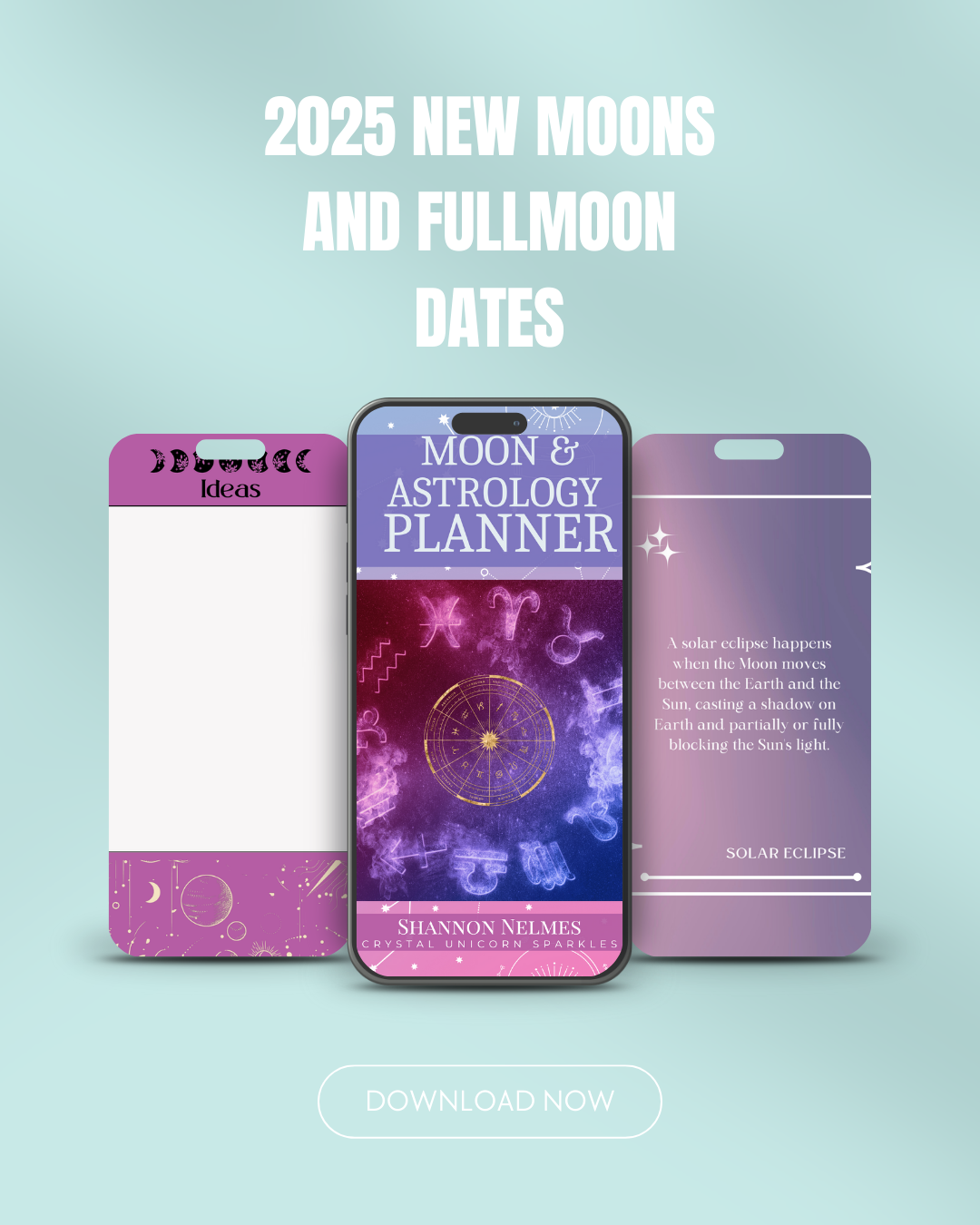 2025 Moon Astrology Planner Digital Printable