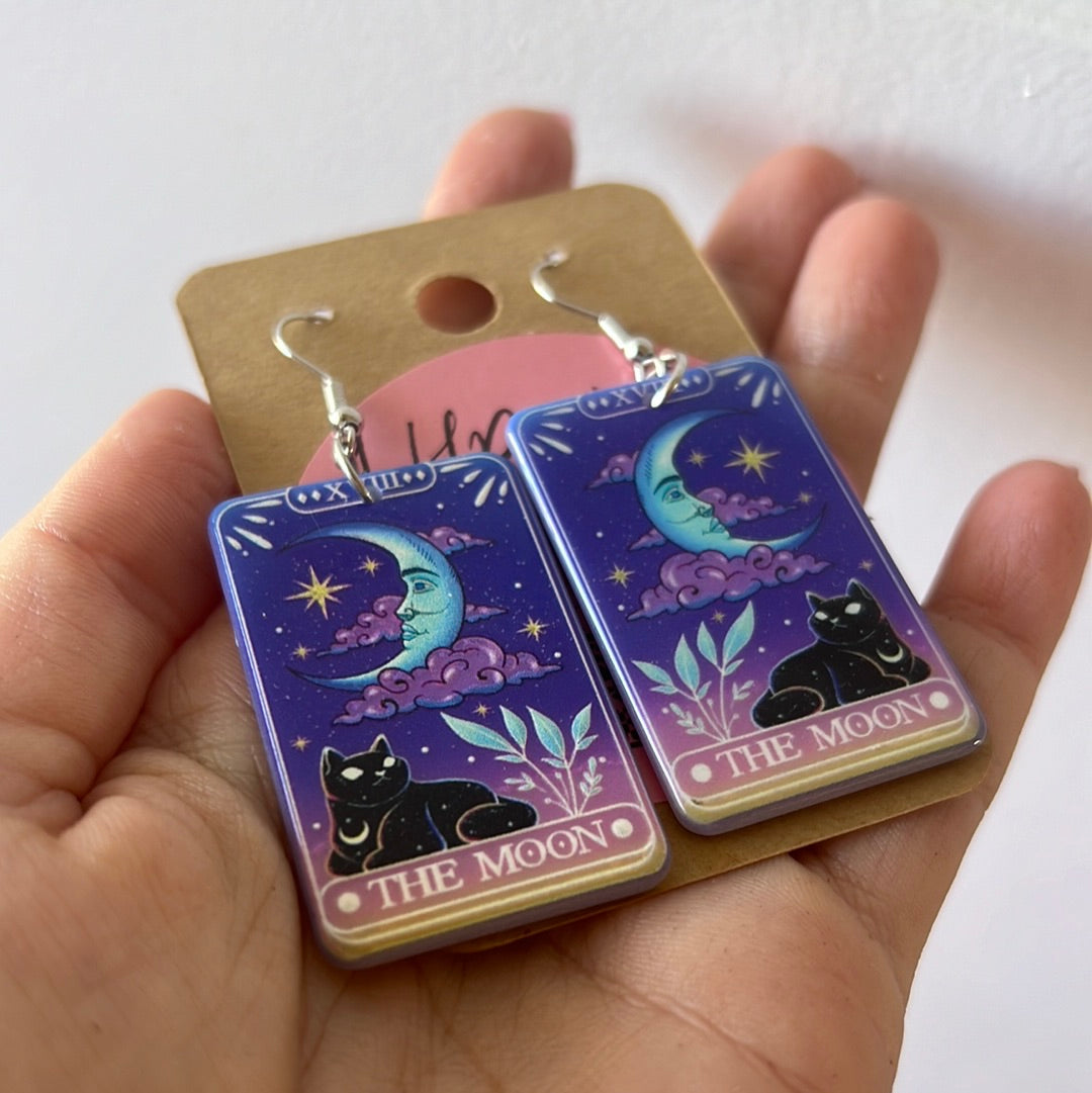 Celestial Tarot Star Moon Acrylic Earrings