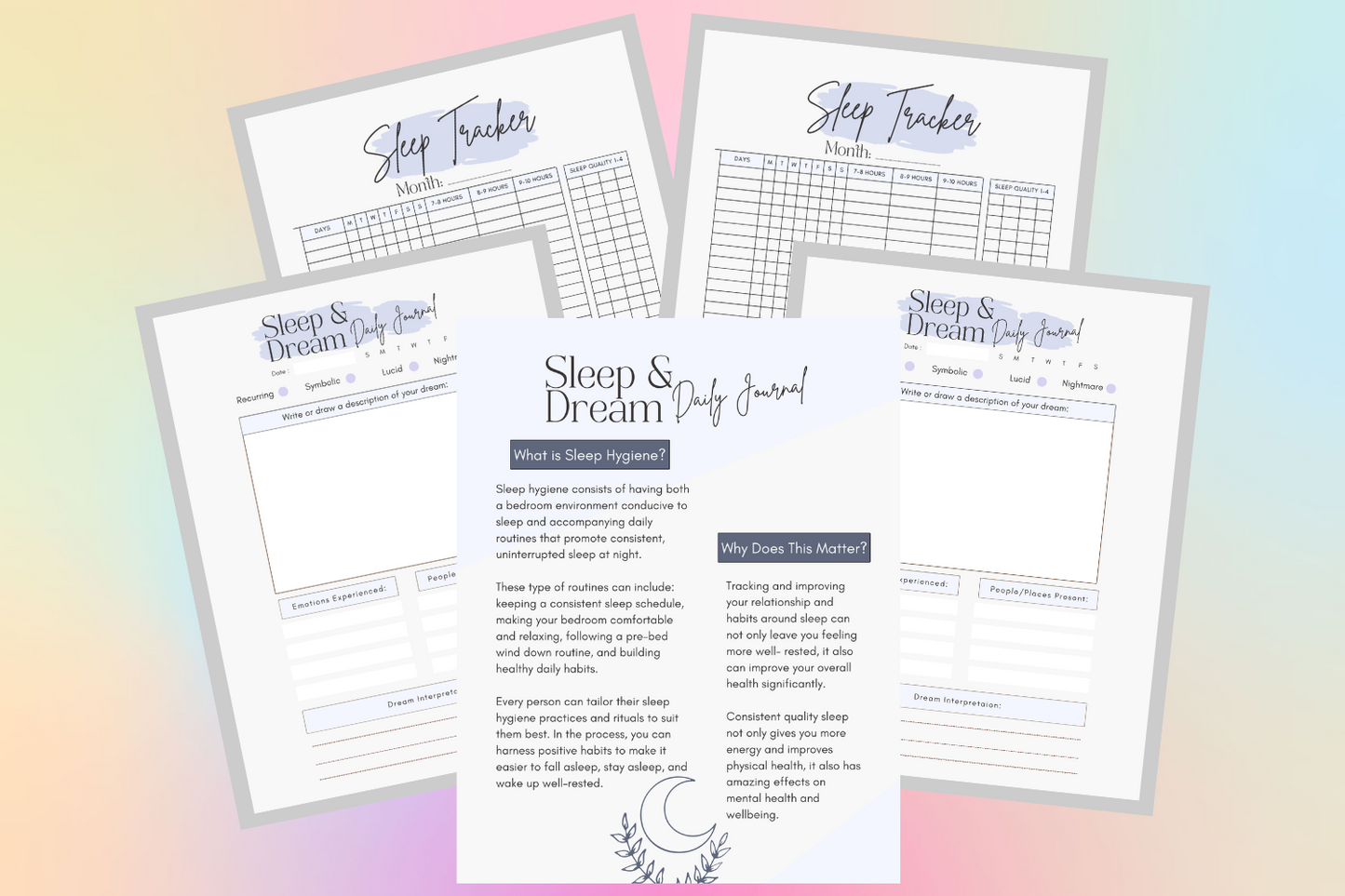 Sleep & Dream Daily Journal Digital Printable