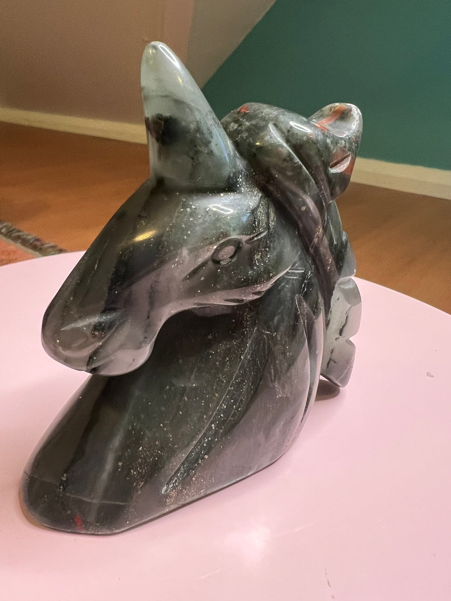 Bloodstone Unicorn Carving