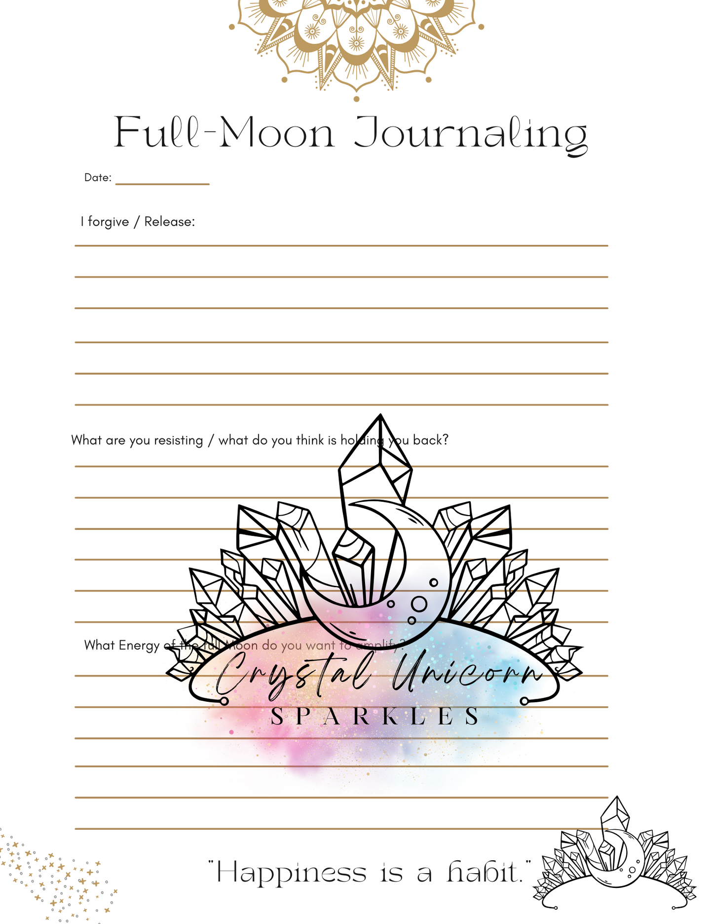 Full Moon in Sagittarius Frost Moon Digital / Printable Work Book