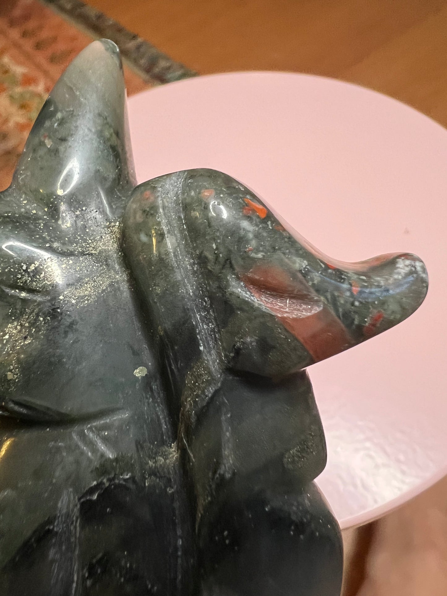 Bloodstone Unicorn Carving