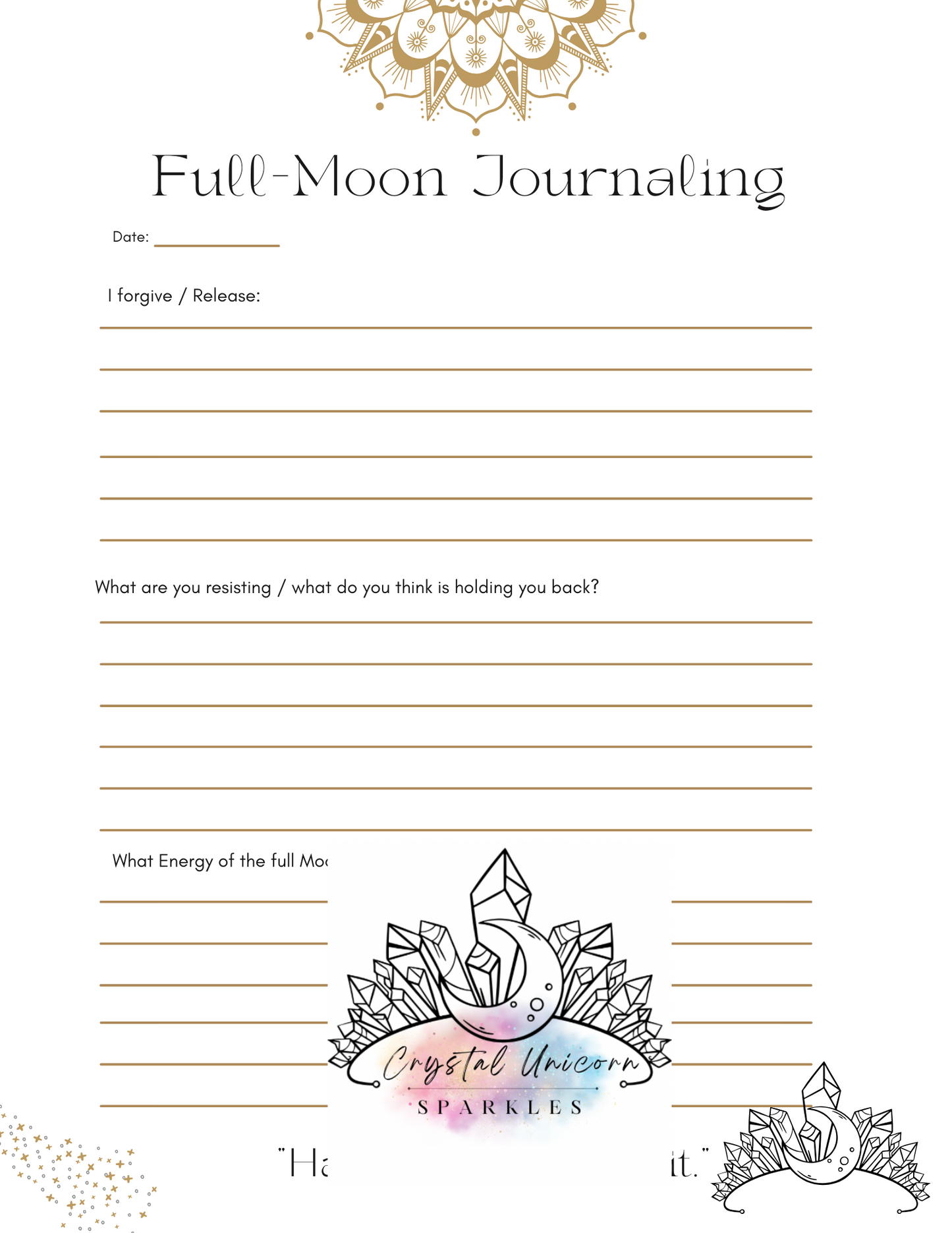 Full Moon In Leo Digital Work Book