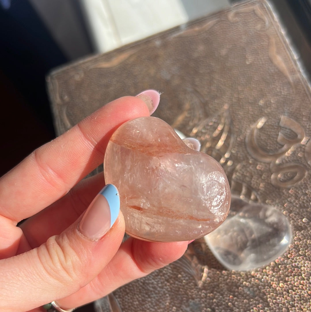 Crystal Heart Palm Stone