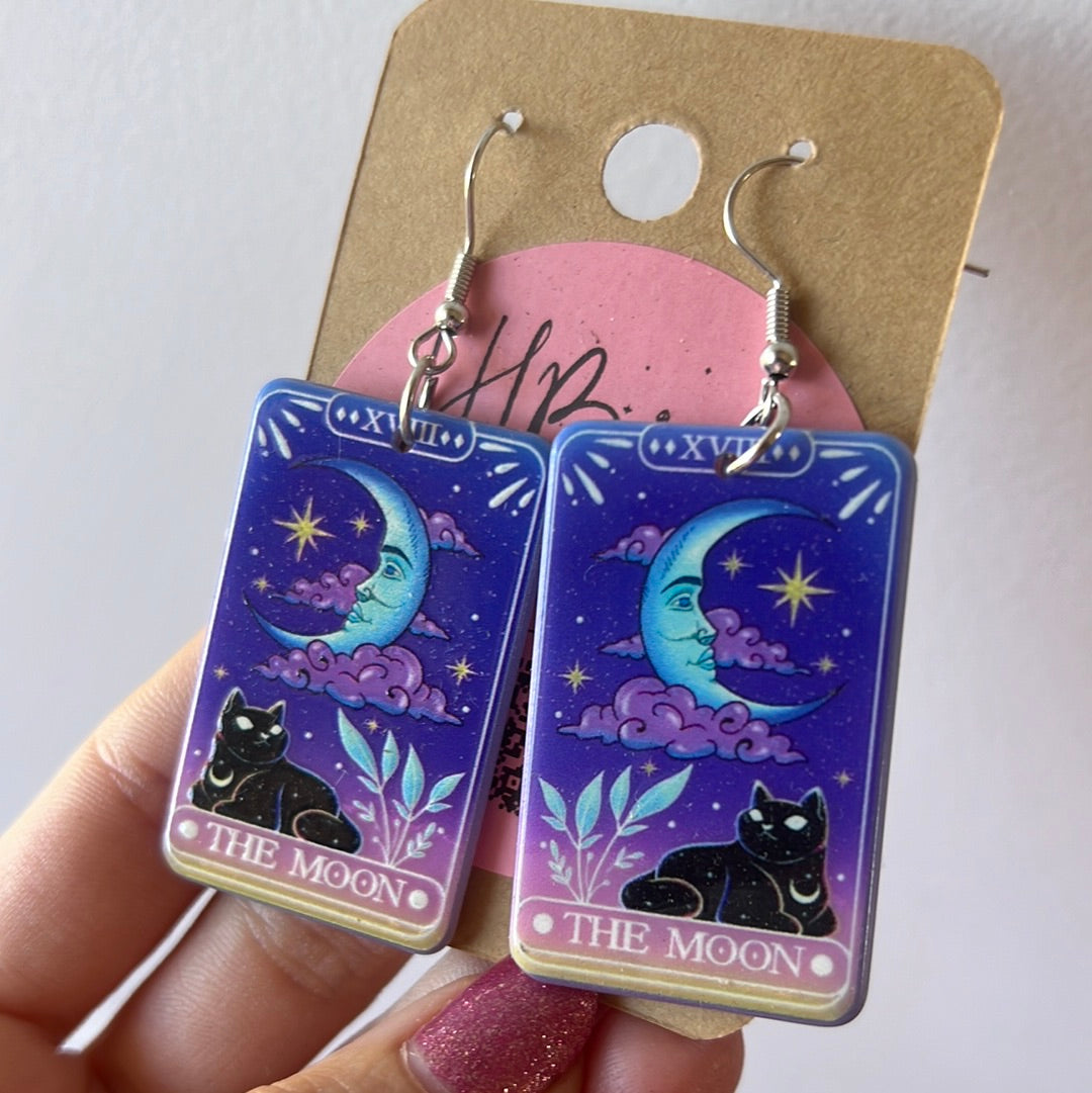 Celestial Tarot Star Moon Acrylic Earrings