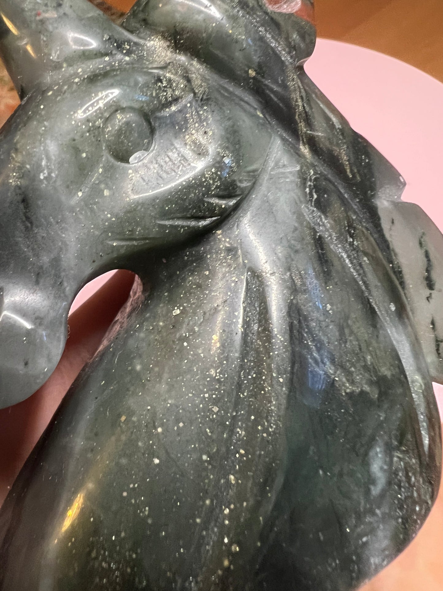 Bloodstone Unicorn Carving