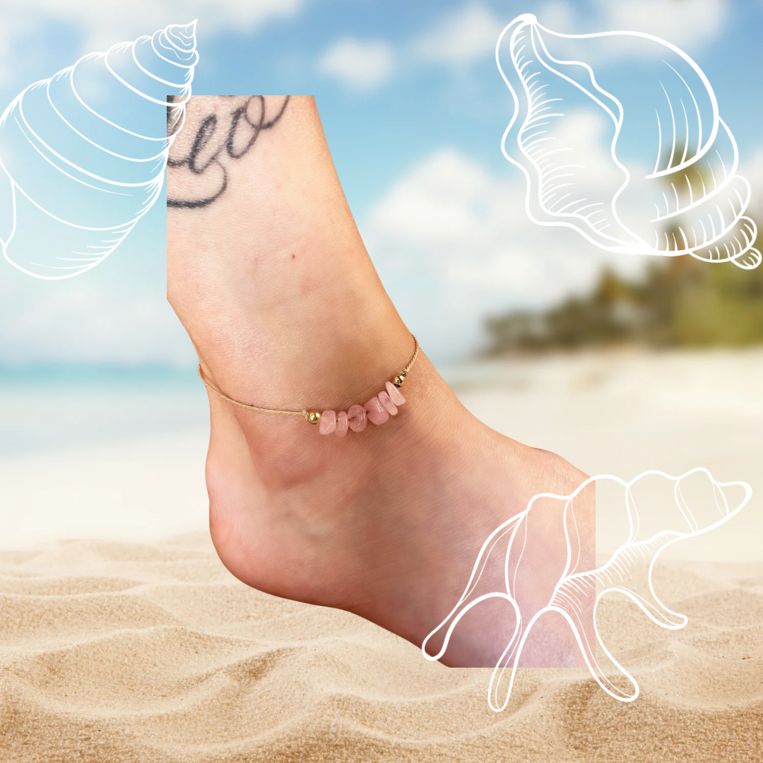 Boho Beach Crystal Chip Anklet