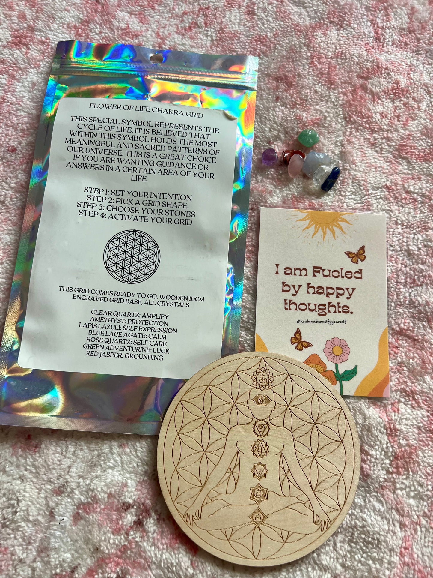 Flower of Life Chakra Balance Grid Set