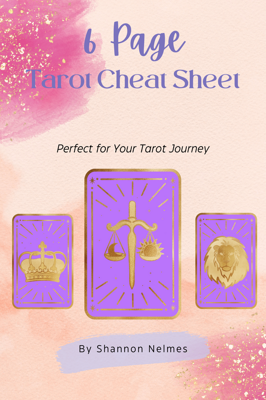 6-Page Tarot Keywords Cheat Sheet